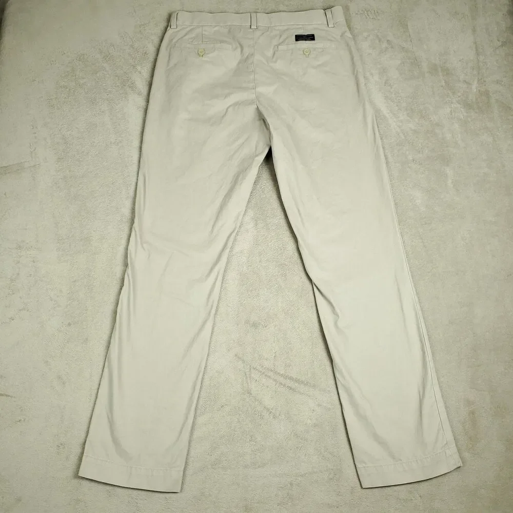 Banana Republic Aiden Chino Pants Mens 32x32 Beige Khaki Regular Fit Casual